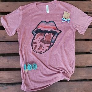 Western Cow Tongue Serape Tee NWOT